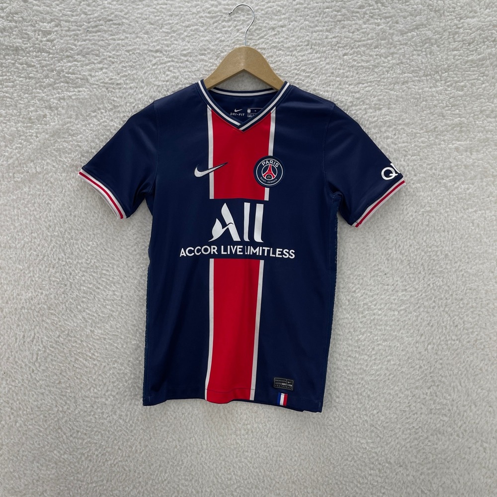 Paris Saint-Germain Jersey Boys M Blue Red Nike Neymar Jr PSG Kit Soccer Sports
